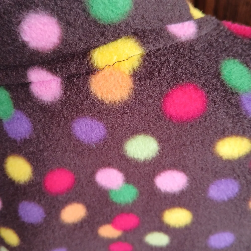 Crazy 8 Colorful Polka Dot Fleece Jacket Zippered Puff Sleeve Size 7-8 Girls
